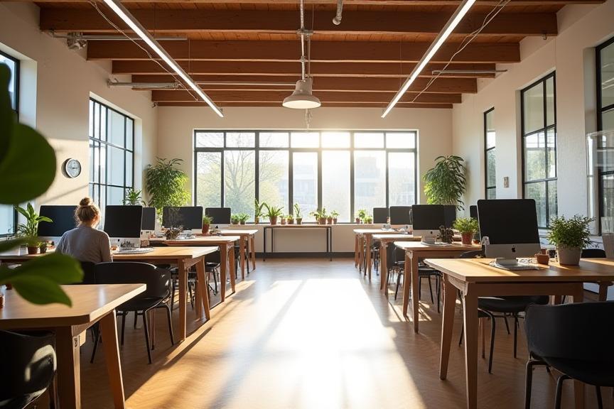 Interior of Southern Cross Design Studio office - modern collaborative workspace